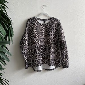 Boho pattern quilted sweater H&M size Large